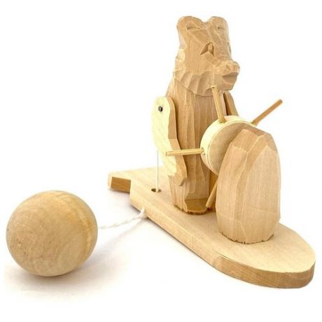 Богородская детская развивающая игрушка"Медведь за штурвалом" ручная работа