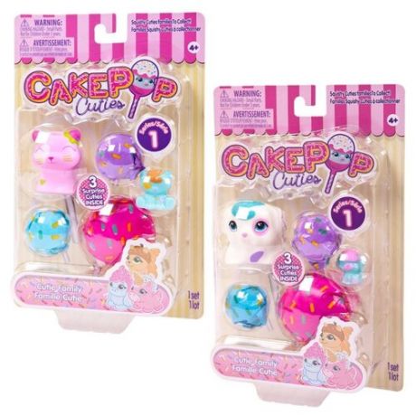 Набор игрушек Cake Pop Cuties Families, 1 серия, Котята и Щенки в ассортименте, 3 штуки в наборе