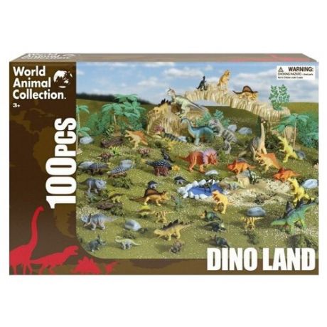 Большой набор фигурок динозавров Dino Land 48 динозавров, 100 предметов