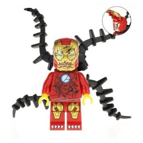 Минифигурка Веном в костюме Железного человека с щупальцами совместимая с лего