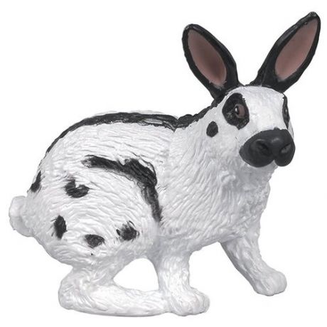 Кролик Немецкий пестрый великан, или строкач 4 см фигурка-игрушка домашнего животного