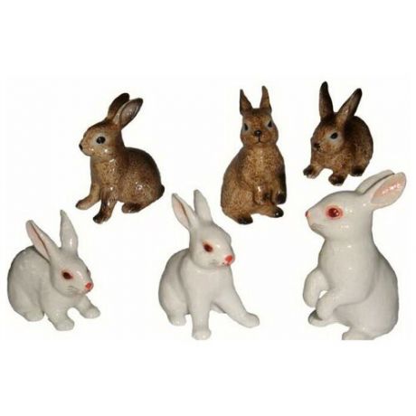 KLIMA Фигурка Кролики белые и коричневые 4,5см