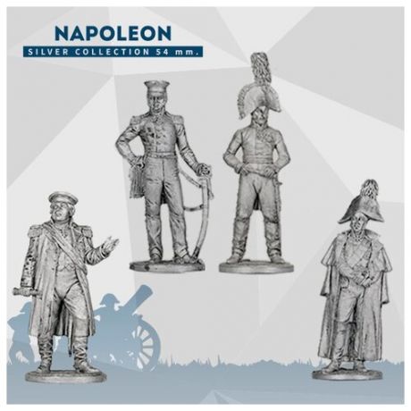 Набор оловянных миниатюр - фигурки из олова - Выдающиеся полководцы Отечественной войны 1812, Наполеоника