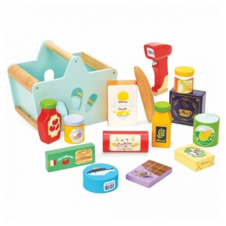 Игровой набор Le Toy Van Корзина с продуктами и сканер