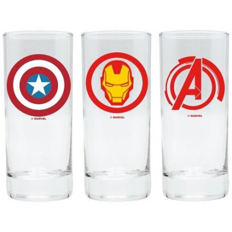 Набор бокалов Marvel Avengers, Captain America & Iron Man 3шт. 290ml ABYVER071