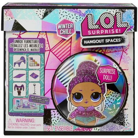 Игровой набор с куклой L. O. L. Surprise! Furniture Winter Chill Hangout Spaces Snow-Day Suite with Bling Queen Doll, 576631
