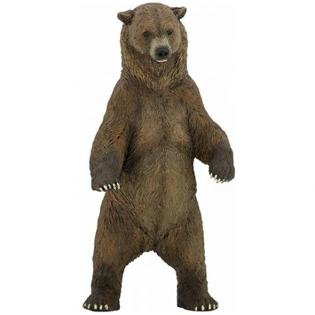 Самец медведя гризли на двух лапах 13 см Ursus arctos horribilis фигурка игрушка дикого животного