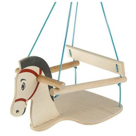 Качели детские подвесные "Конь", деревянные, сиденье 30×30см