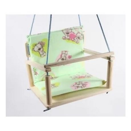 Качели деревянные подвесные с подушкой / качели детские / качели для детских площадок / качели дачные