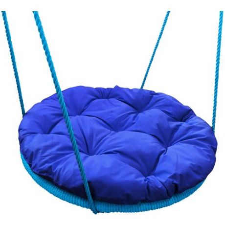 Качели M-GROUP гнездо с подушкой 1,2 м, с оплёткой, синяя подушка