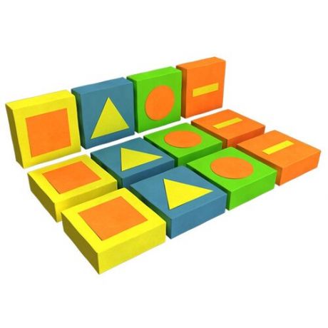 Мягкий игровой комплекс ROMANA Обучающие фигуры ДМФ-МК-12.95.01, желтый/синий/оранжевый