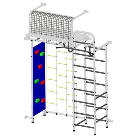 Пристенный спортивный комплекс Пионер со скалодромом бело/серый (10ЛМ)