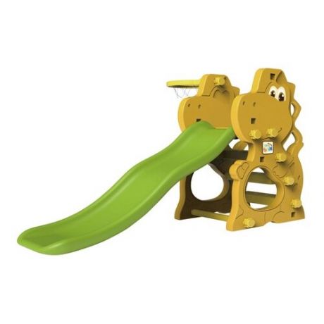 Спортивно-игровой комплекс Toy Monarch Динозаврик с волнистой горкой, желтый/зеленый