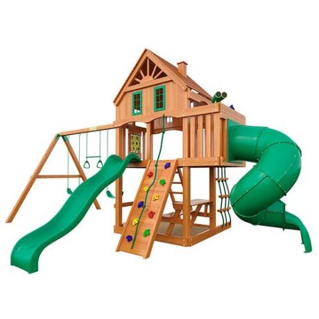 Детская деревянная площадка IgraGrad Premium Шато с трубой (домик) (спортивно-игровая площадка для дачи и улицы)