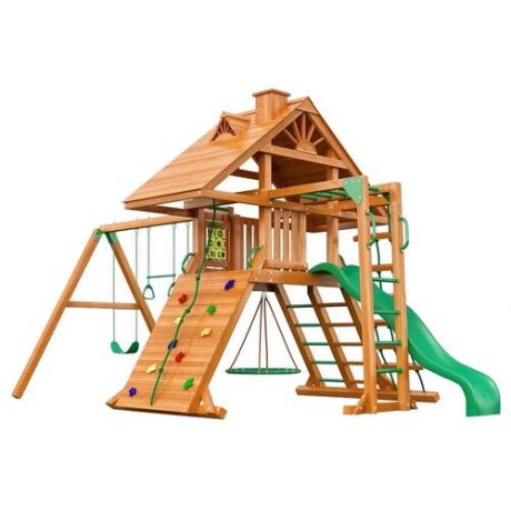 Детская деревянная площадка IgraGrad Premium Крепость с рукоходом (домик) (спортивно-игровая площадка для дачи и улицы)