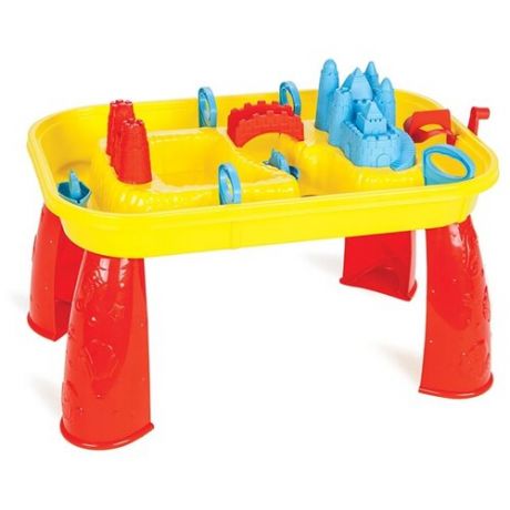 Песочница-столик pilsan Игровой стол с водой и песком 06-307, 58х38 см, желтый/красный