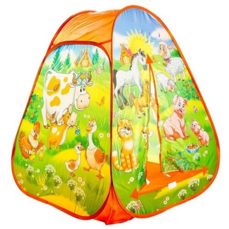 Палатка детская игровая Веселая ферма 81x91x81 см, в сумке