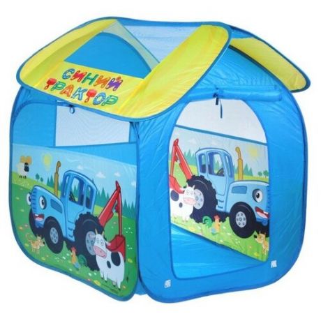 Палатка игровая "Синий трактор" 83х80х105 см, в сумке