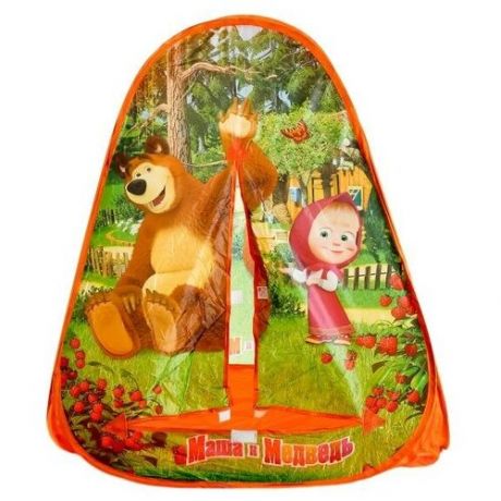 Палатка игровая детская ТМ "играем вместе" «Маша и Медведь» самораскладывающийся каркас-спираль