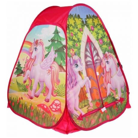 Палатка детская игровая единороги 81х90х81см, в сумке (GFA-UC01-R)