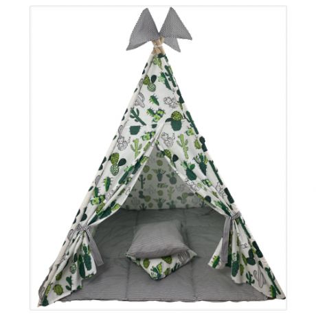 Палатка Вигвам Для Детей Мексиканский домик - 1. Комплект: Вигвам, Подушка, Антискладывание, Окно, Флажки