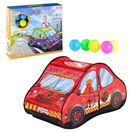Палатка детская "Пожарная машина" (в коробке)