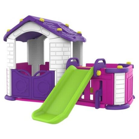 Домик Toy Monarch Big House with Slide CHD-354, белый/фиолетовый/розовый