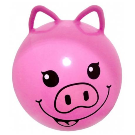 Мяч-попрыгун Moby Kids Хрюша с ушками 635191, 45 см, розовый