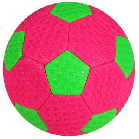 Мяч футбольный, размер 2 ,100г, цвет розовый, ПВХ, для детей, для малышей, для активных игр на улице, развивающая игрушка, диаметр 15 см