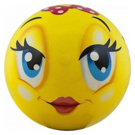 Мяч PALMON Funny Faces (DS-PP 203), 12 см, желтый