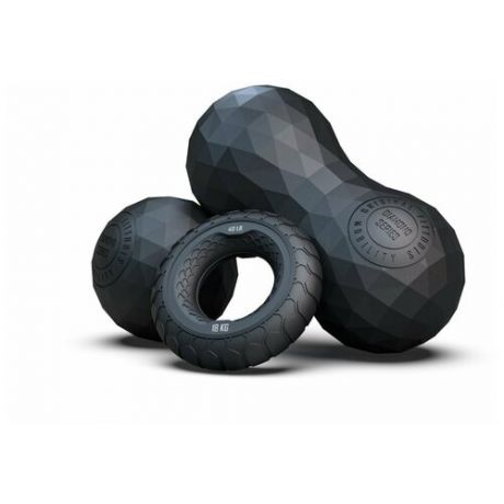 Набор из двух массажных мячей с кистевым эспандером ORIGINAL FITTOOLS SM3ST (черный)(A9929965)