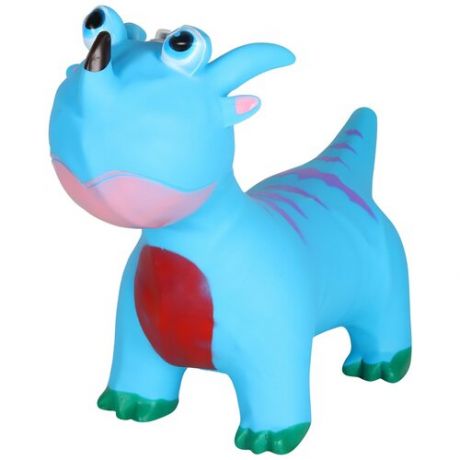 Резиновая игрушка прыгун Динозавр с рожками детская надувная игрушка надувное животное попрыгун со звуком