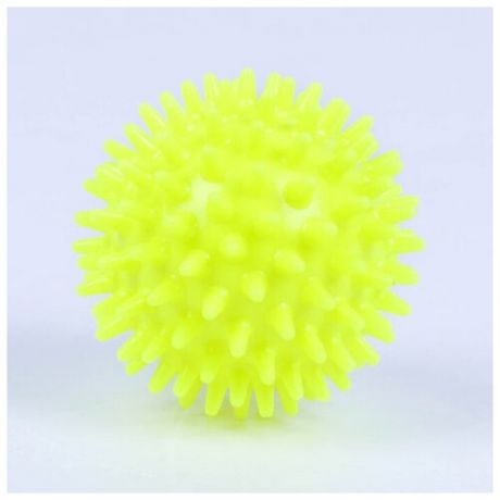 Мяч-ёжик «МалышОК!», диаметр 65 мм, цвет жёлтый, в пакете