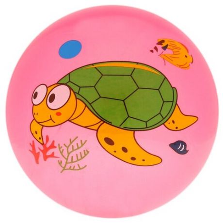 ZABIAKA Мяч детский «Дельфинчики», d=25 см, 60 г, цвет розовый, принт микс