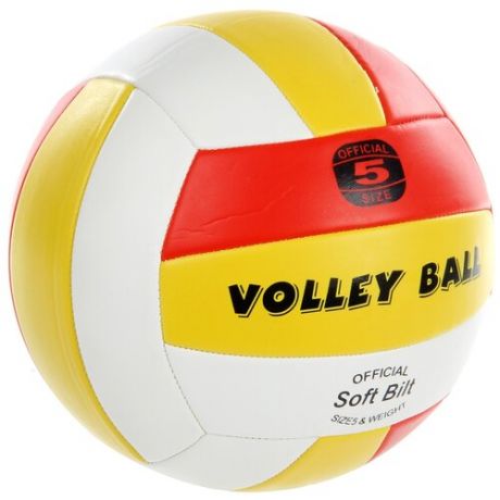 Мяч Veld Co волейбольный Soft bilt, 21 см, белый/желтый/красный