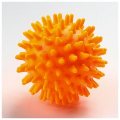 Мяч-ёжик «МалышОК!», диаметр 65 мм, цвет оранжевый, в пакете