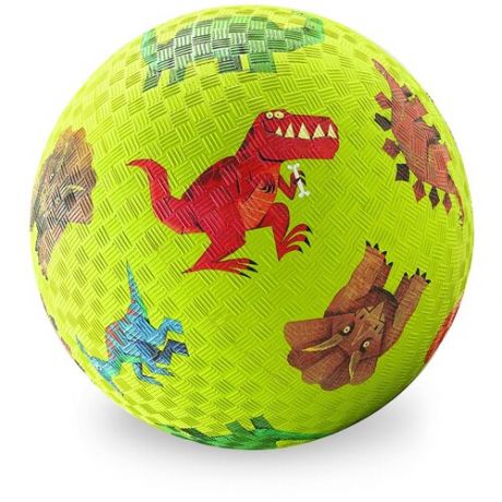 Мяч детский Динозавры зелёный 13 см для игр на улице и дома для детей от 3 лет