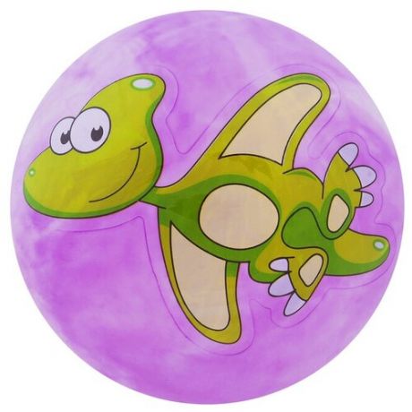 Мяч детский "Динозаврики", d=25 см, 60 г, цвет фиолетовый
