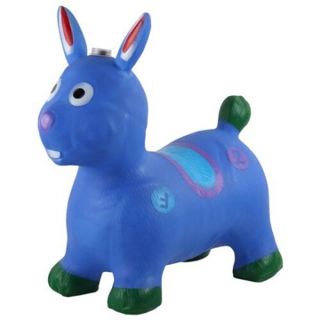 Животное-прыгун "Кролик" со звуком, 1300г, ПВХ, цвет Синий, 52*48*26 см