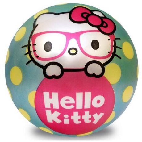 Мяч ЯиГрушка Hello Kitty - 1, 15 см, зеленый/желтый