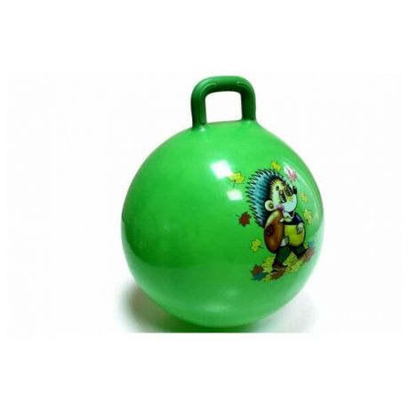 Зеленый мяч попрыгун с ручкой и рисунком 45 см SP2086-432