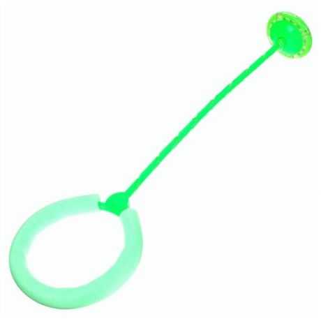 Нейроскакалка, скакалка на ногу, зеленая, со светящим роликом, с подсветкой.