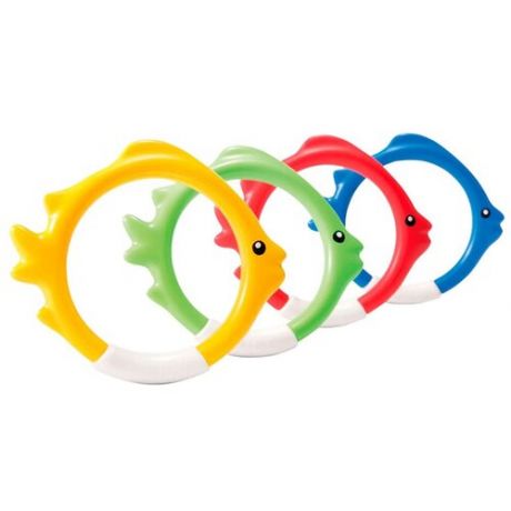Кольца для подводной игры Intex Рыбки, 55507 желтый/синий/зеленый/красный