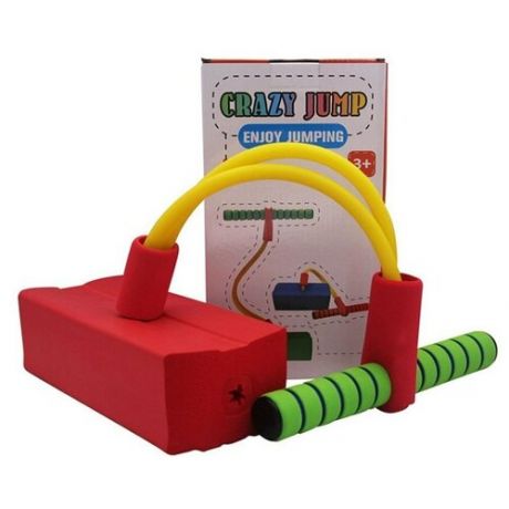 Джампер прыгун детский тренажер игрушка для прыжков Crazy Jump со звуком и со светом красный