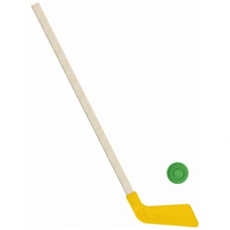 Набор: Клюшка хоккейная жёлтая 80 см.+шайба Винтер