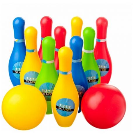 Набор для игры в боулинг SILAPRO 12 предметов (кегли 16,5см, шар d9см), пластик