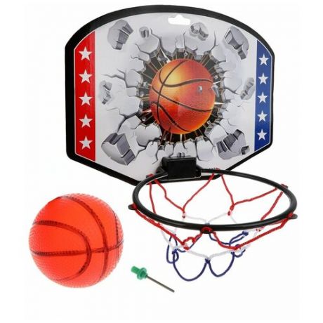 Набор для игры в баскетбол, щит, мяч, игла для насоса Наша Игрушка 0070