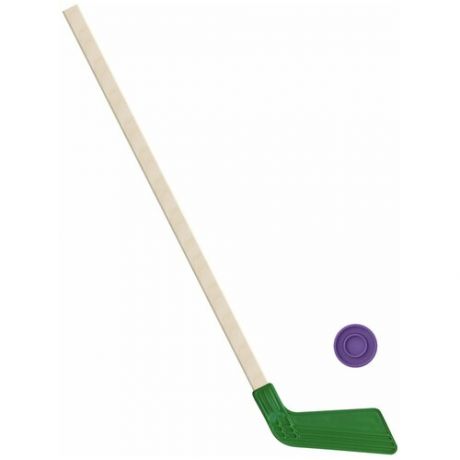 Набор: Клюшка хоккейная зелёная 80 см.+шайба Винтер