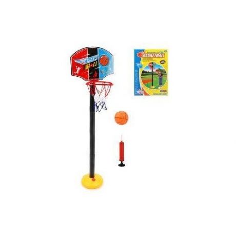 Набор для игры в баскетбол Наша Игрушка напольный, стойка высота 118 см, щит 34,5*25 см, мяч, насос (P9666)
