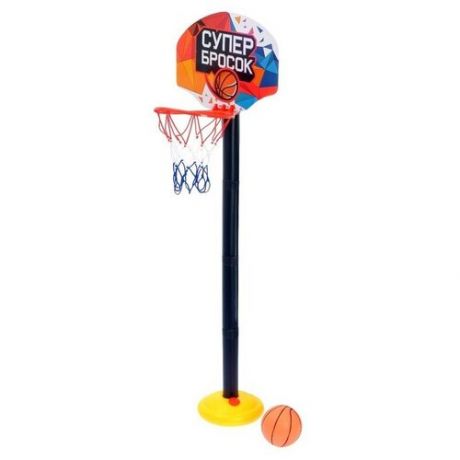 Баскетбольный набор Супербросок Woow Toys, регулируемая стойка с щитом 2878037/2878034 черный/оранжевый